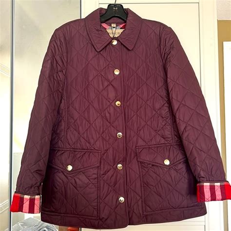 burberry westbridge quilted jacket burgundy|Burberry Burgundy Westbridge Quilted Jacket size Small.